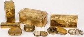 ASSORTED BRASS SNUFF AND PATCH BOXES,