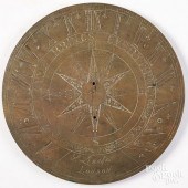 ENGLISH ENGRAVED BRASS SUNDIAL, 18TH/19TH