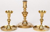 PAIR OF TRAY BASE BRASS CANDLESTICKS  3c6605