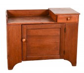 Softwood dry sink with open well, with