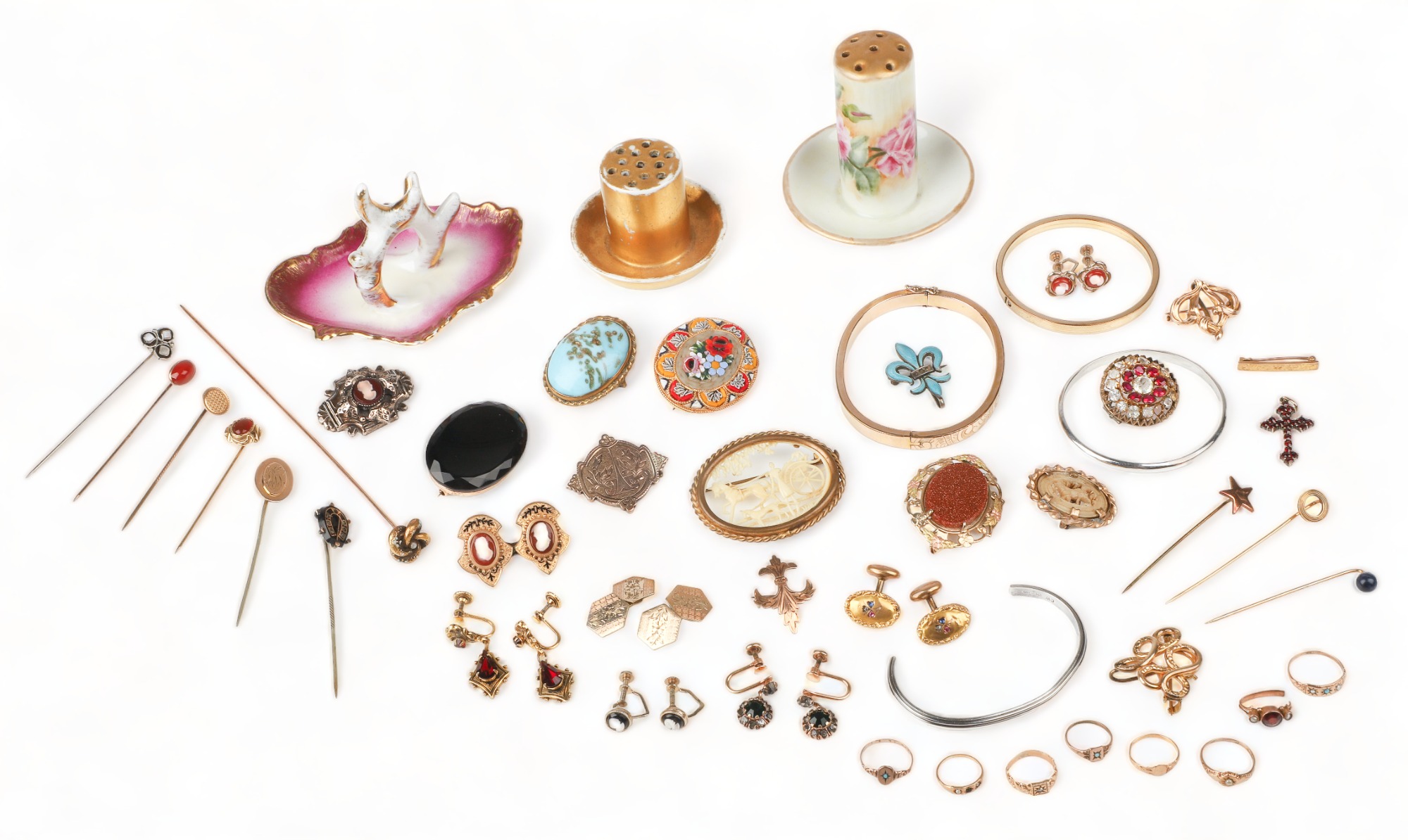 Victorian and style jewelry grouping