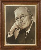 Harry Truman Signed Sepia 8x10 Personalized,