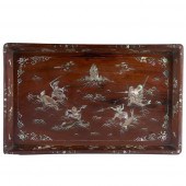 MOTHER-OF-PEARL-INLAID HONGMU TRAY
QING