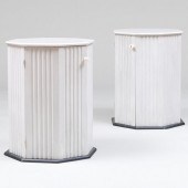 PAIR OF CONTEMPORARY WHITE PAINTED OCTAGONAL