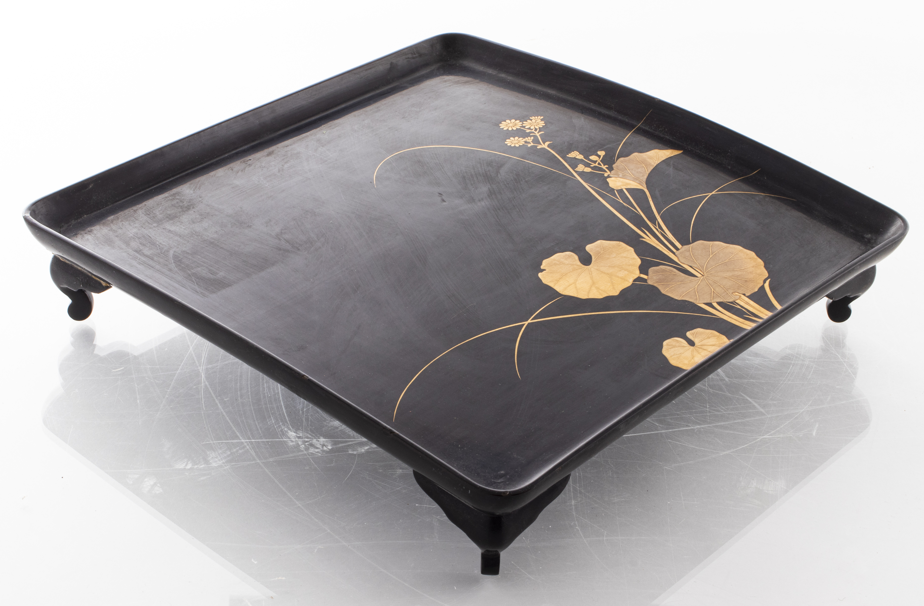 JAPANESE SQUARE LACQUER TRAY Japanese 3c48b8