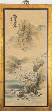CHINESE INK & COLOR SILK PAINTINGS,