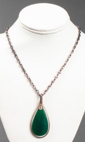 JULES BRENNER SILVER & CHALCEDONY NECKLACE