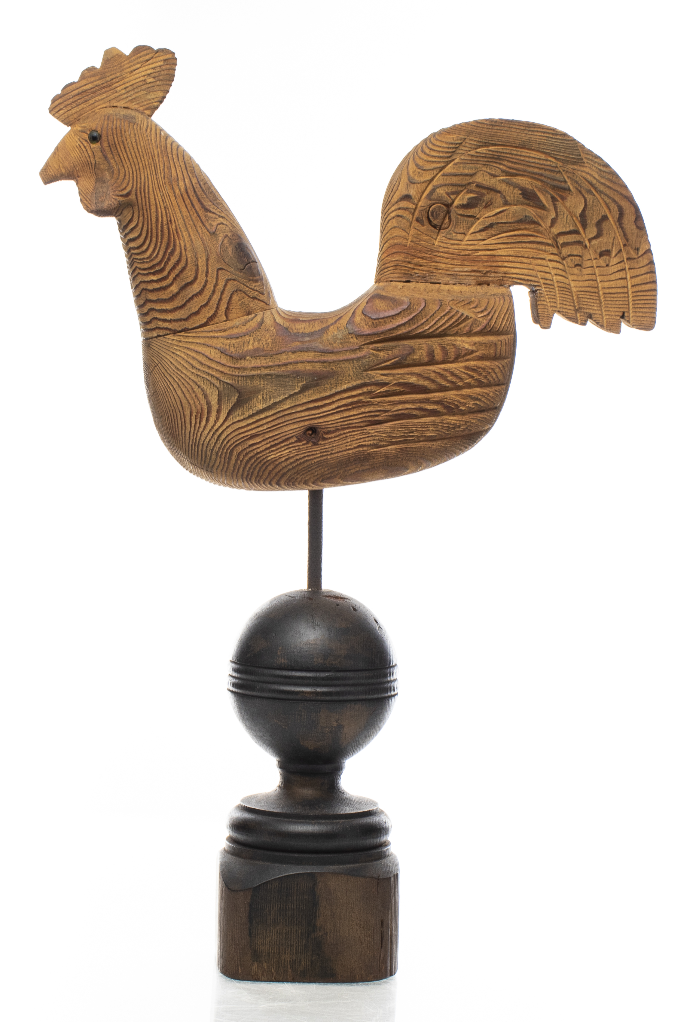 AMERICAN FOLK ART CARVED WOOD ROOSTER 3c4f8e