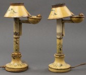 VINTAGE TOLEWARE LAMPS, PAIR Vintage