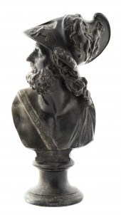 GRAND TOUR STYLE BRONZE BUST OF AJAX