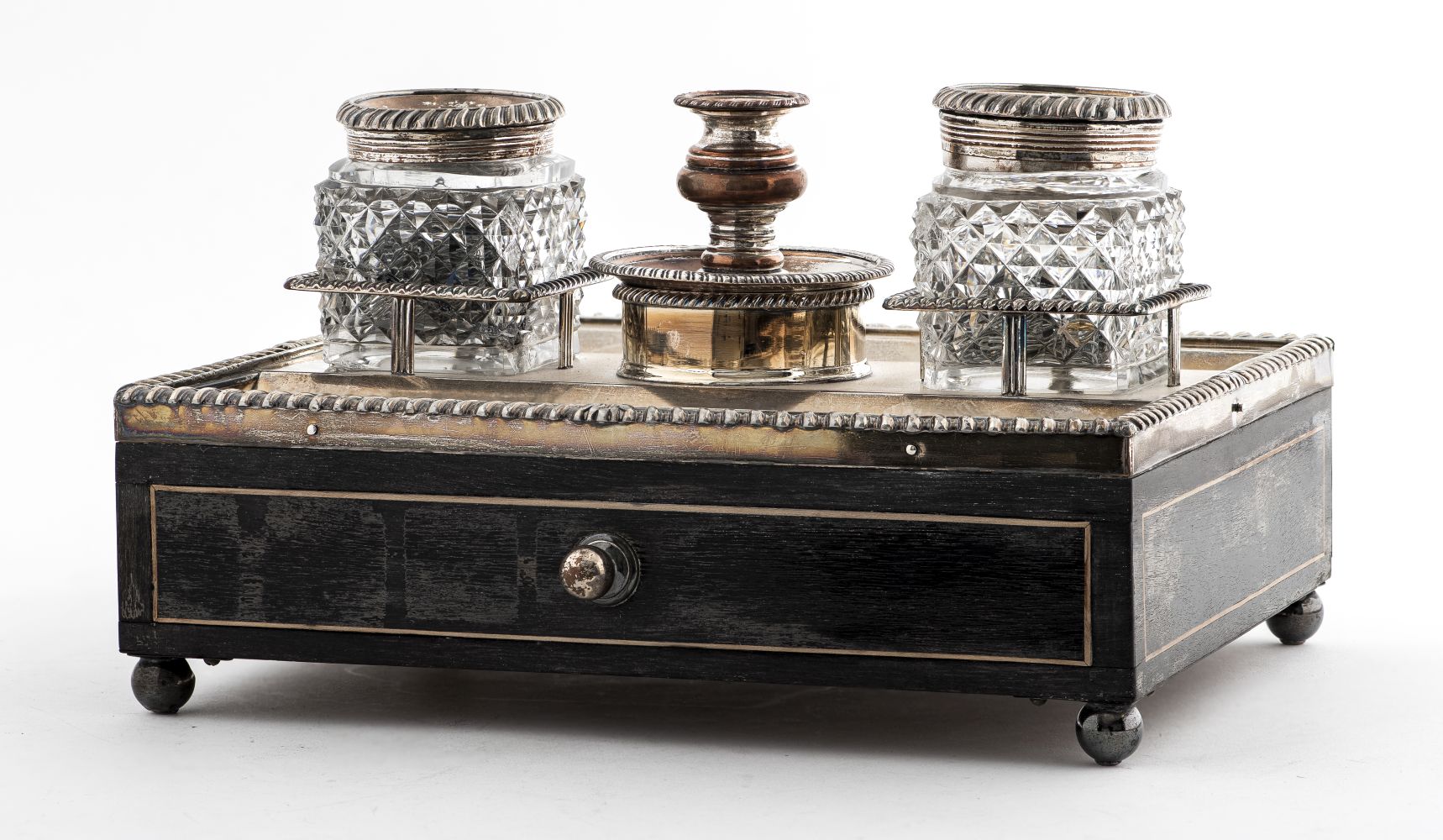 ENGLISH VICTORIAN INKWELL AND DESK 3c5541