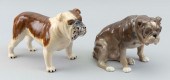 TWO PORCELAIN BULLDOGS 20TH CENTURY