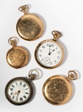GROUP OF FIVE POCKET WATCHESGroup of
