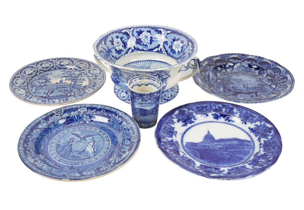 GROUP OF STAFFORDSHIRE BLUE HISTORICAL 3c808e