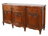 FRENCH PROVINCIAL MARBLE-TOP BUFFETFrench