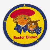 BUSTER BROWN SHOES ROUND RUG1960s inches
