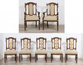 SEVEN AESTHETIC MOVEMENT DINING CHAIRSSeven