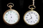 TWO POCKET WATCHES HAMILTON AND PERFECTIONGold