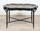 CHINOISERIE STYLE BUTLERS TRAY TABLEChinoiserie