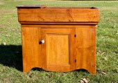 Antique pine dry sink, a copper lined