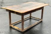 Ca 1800 birch and pine farm table, with