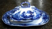 Late 19th C. English flow blue: platter