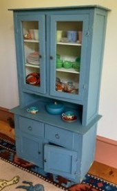 A blue painted vintage childs size