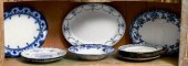 Assorted antique blue and white china,