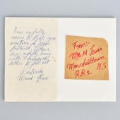 SIGNED MAUD LEWIS LETTERA letter signed