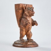 CARVING OF STANDING BEARA small Black