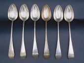 SET OF (6) AMERICAN COIN SILVER TABLESPOONS.