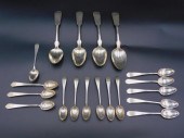 (19) AMERICAN COIN SILVER SPOONS. 18TH