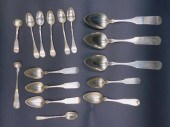 (16) AMERICAN COIN SILVER SPOONS. 19TH-CENTURY.To