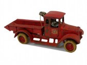 RED BABY DUMP TRUCK BY ARCADE MANUFACTURING
