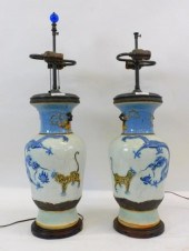 CHINESE EXPORT PORCELAIN VASES MOUNTED