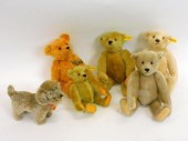 (6) STEIFF TOYS. THE DOG RAUDIE AND