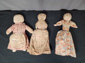 3 Antique Topsy Turvy Dolls. Group includes