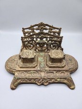 Early 20th Century Brass Double Inkwell