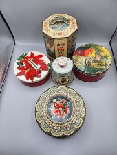 Group of 5 Vintage Cookie Tins. Includes