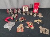 Group of Metal Christmas Ornaments and