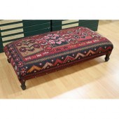Rectangular Kilim carpet upholstered