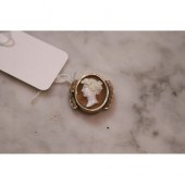 Unmarked gold and cameo clasp, with