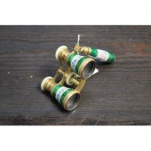 French antique opera glasses in green