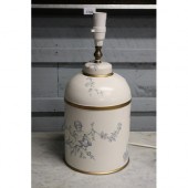 Hand painted Toleware blue lamp wired,