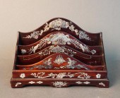 CHINESE MOTHER OF PEARL INLAID HARDWOOD