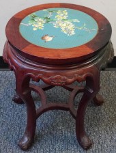 CHINESE CLOISONNE ENAMEL INSET CARVED