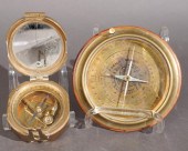 TWO BRASS COMPASSESTwo Brass Compasses,
