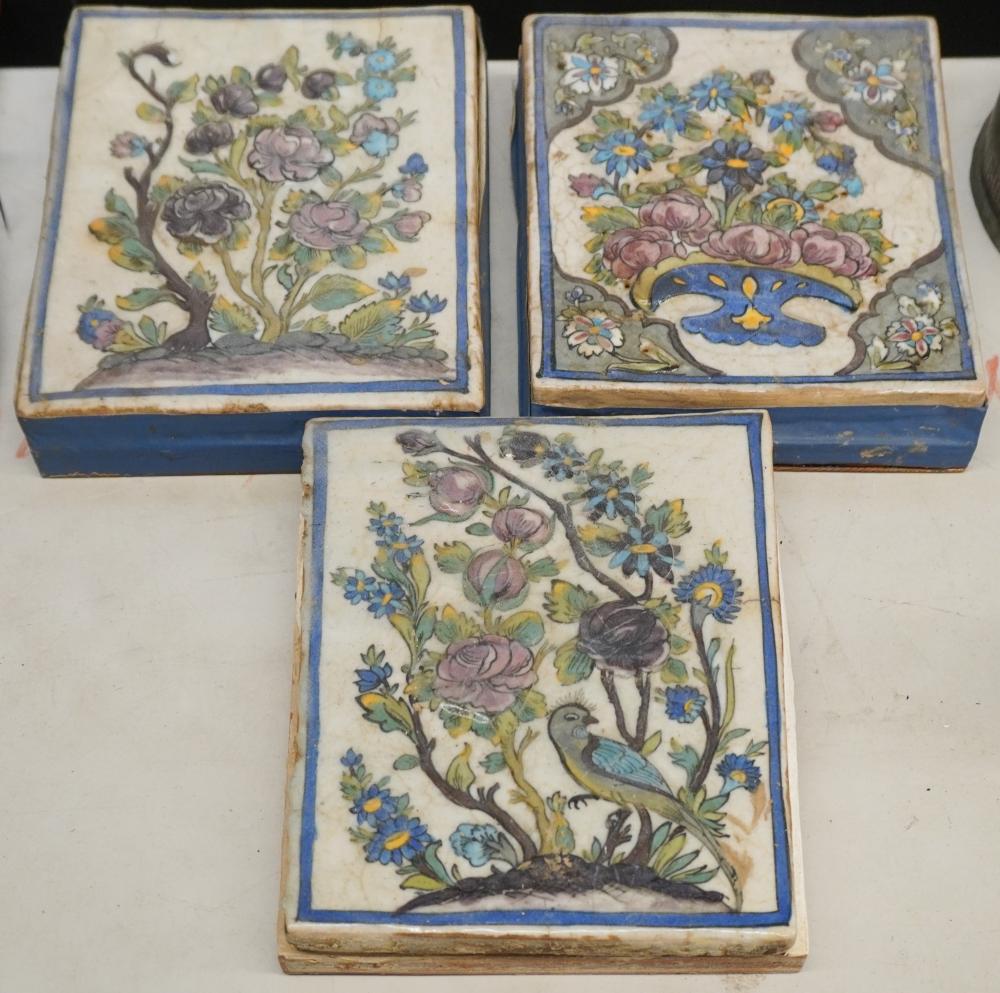 THREE MIDDLE EASTERN FLORAL PAINTED 3c70ea