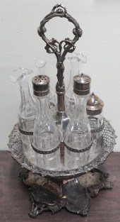 ROGERS SILVERPLATE CRUET STAND WITH