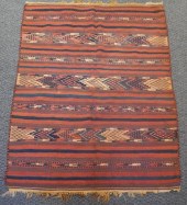 KILIM RUG AND TURKOMAN RUG, 5 FT 9 IN